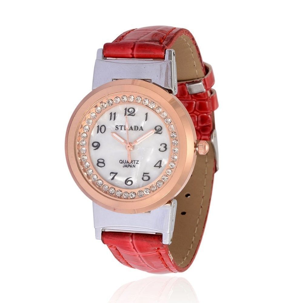 STRADA Watch Austrian Crystal Red Original Box